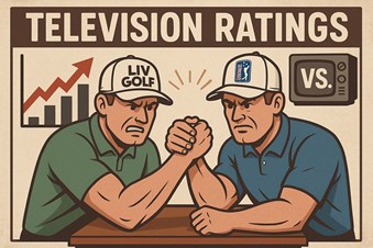 LIV Golf's TV ratings are being crushed by the PGA Tour — and sometimes by replays, pickleball, and puppies. We dig into the numbers to see if the disruptor league can survive.
