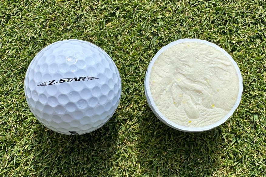 Srixon Z-Star golf ball cut through